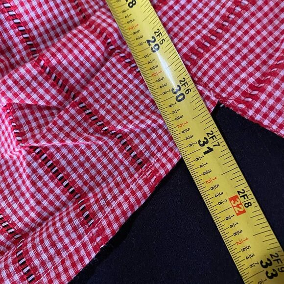 Handmade Red Gingham Apron with Pocket, Retro, Vintage Kitchen Wear OF-11 - Picture 10 of 11